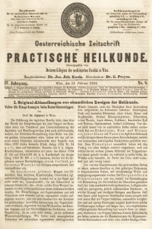 Oesterreichische Zeitschrift für Practische Heikunde. 1858, nr 8