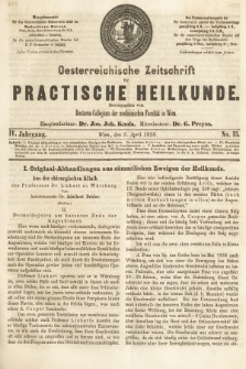 Oesterreichische Zeitschrift für Practische Heikunde. 1858, nr 15