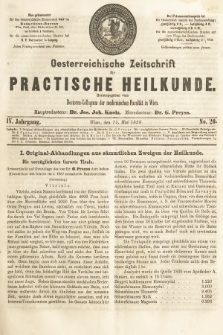 Oesterreichische Zeitschrift für Practische Heikunde. 1858, nr 20