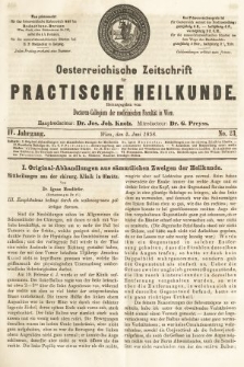 Oesterreichische Zeitschrift für Practische Heikunde. 1858, nr 23