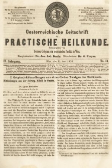 Oesterreichische Zeitschrift für Practische Heikunde. 1858, nr 24