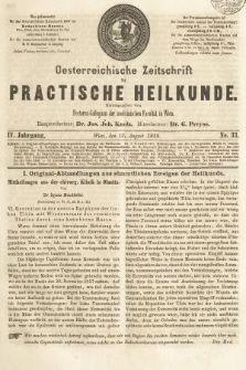 Oesterreichische Zeitschrift für Practische Heikunde. 1858, nr 33