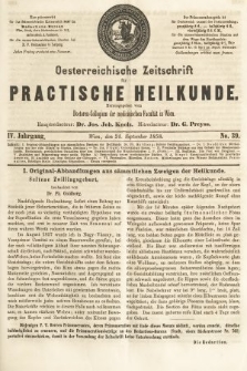 Oesterreichische Zeitschrift für Practische Heikunde. 1858, nr 39
