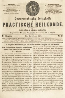 Oesterreichische Zeitschrift für Practische Heikunde. 1858, nr 41