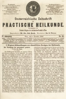Oesterreichische Zeitschrift für Practische Heikunde. 1858, nr 45