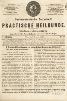 Oesterreichische Zeitschrift für Practische Heikunde. 1858, nr 49