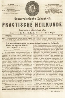 Oesterreichische Zeitschrift für Practische Heikunde. 1858, nr 50