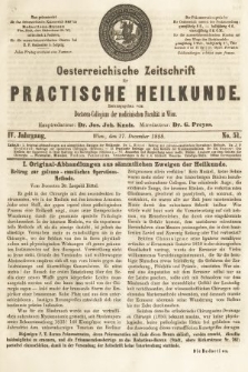 Oesterreichische Zeitschrift für Practische Heikunde. 1858, nr 51