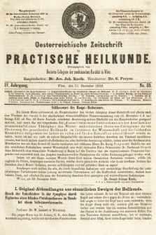 Oesterreichische Zeitschrift für Practische Heikunde. 1858, nr 53
