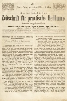 Oesterreichische Zeitschrift für Practische Heikunde : herausgegeben von dem Doctoren - Collegium der Medicinischen Facultät in Wien. 1859, nr 1