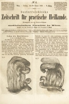 Oesterreichische Zeitschrift für Practische Heikunde : herausgegeben von dem Doctoren - Collegium der Medicinischen Facultät in Wien. 1859, nr 4