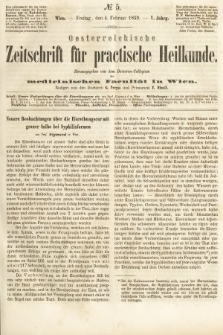 Oesterreichische Zeitschrift für Practische Heikunde : herausgegeben von dem Doctoren - Collegium der Medicinischen Facultät in Wien. 1859, nr 5