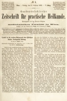Oesterreichische Zeitschrift für Practische Heikunde : herausgegeben von dem Doctoren - Collegium der Medicinischen Facultät in Wien. 1859, nr 6