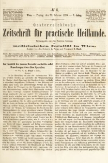 Oesterreichische Zeitschrift für Practische Heikunde : herausgegeben von dem Doctoren - Collegium der Medicinischen Facultät in Wien. 1859, nr 8