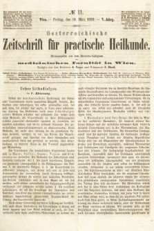 Oesterreichische Zeitschrift für Practische Heikunde : herausgegeben von dem Doctoren - Collegium der Medicinischen Facultät in Wien. 1859, nr 11