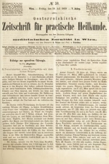 Oesterreichische Zeitschrift für Practische Heikunde : herausgegeben von dem Doctoren - Collegium der Medicinischen Facultät in Wien. 1859, nr 30