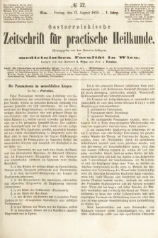 Oesterreichische Zeitschrift für Practische Heikunde : herausgegeben von dem Doctoren - Collegium der Medicinischen Facultät in Wien. 1859, nr 32