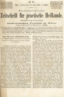 Oesterreichische Zeitschrift für Practische Heikunde : herausgegeben von dem Doctoren - Collegium der Medicinischen Facultät in Wien. 1859, nr 44
