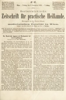 Oesterreichische Zeitschrift für Practische Heikunde : herausgegeben von dem Doctoren - Collegium der Medicinischen Facultät in Wien. 1859, nr 49