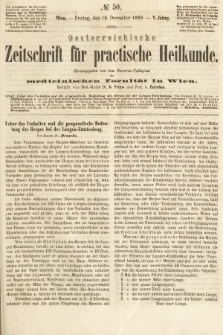 Oesterreichische Zeitschrift für Practische Heikunde : herausgegeben von dem Doctoren - Collegium der Medicinischen Facultät in Wien. 1859, nr 50