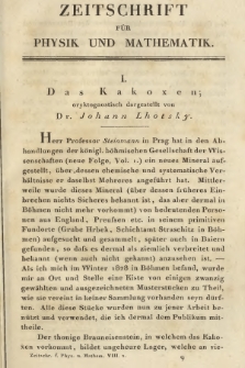 Zeitschrift für Physik und Mathematik. Bd. 8, 1830, [Heft 2]