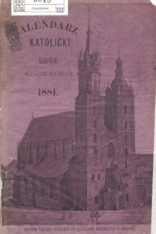 Kalendarz Katolicki Krakowski na Rok Pański 1881