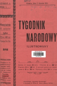 Tygodnik Narodowy Ilustrowany. 1910, nr 1