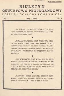 Biuletyn Oświatowo-Propagandowy Korpusu Ochrony Pogranicza. 1936, nr 3