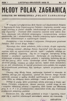 Młody Polak Zagranicą : dodatek do miesiecznika „Polacy Zagranicą”. 1933, nr 1-2