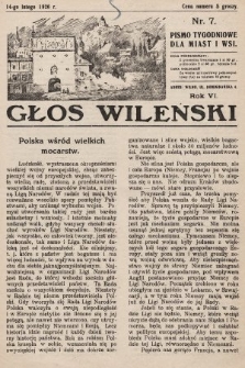 Głos Wileński : pismo tygodniowe dla miast i wsi. 1926, nr 7