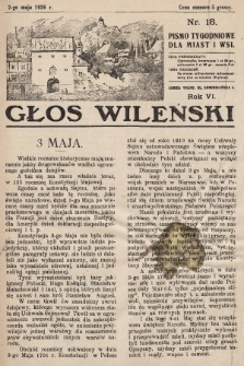 Głos Wileński : pismo tygodniowe dla miast i wsi. 1926, nr 18