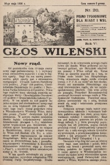 Głos Wileński : pismo tygodniowe dla miast i wsi. 1926, nr 20