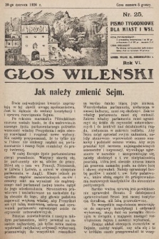 Głos Wileński : pismo tygodniowe dla miast i wsi. 1926, nr 25