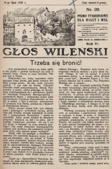 Głos Wileński : pismo tygodniowe dla miast i wsi. 1926, nr 28