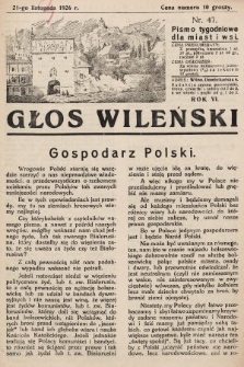 Głos Wileński : pismo tygodniowe dla miast i wsi. 1926, nr 47