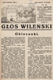 Głos Wileński : pismo tygodniowe dla miast i wsi. 1926, nr 48