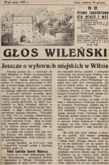 Głos Wileński : pismo tygodniowe dla miast i wsi. 1927, nr 22