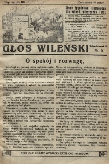 Głos Wileński : pismo tygodniowe illustrowane dla miast, miasteczek i wsi. 1928, nr 5