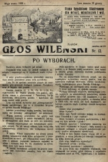 Głos Wileński : pismo tygodniowe illustrowane dla miast, miasteczek i wsi. 1928, nr 12 (skonfiskowany)