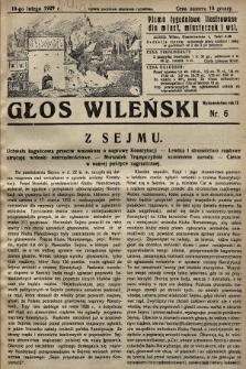 Głos Wileński : pismo tygodniowe ilustrowane dla miast, miasteczek i wsi. 1929, nr 6