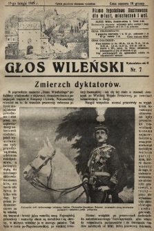 Głos Wileński : pismo tygodniowe ilustrowane dla miast, miasteczek i wsi. 1929, nr 7