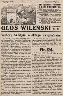 Głos Wileński : pismo tygodniowe ilustrowane dla miast, miasteczek i wsi. 1930, nr 28