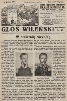 Głos Wileński : pismo tygodniowe ilustrowane dla miast, miasteczek i wsi. 1930, nr 49