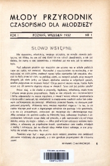 Młody Przyrodnik : czasopismo dla młodzieży. 1937, nr 1