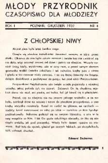 Młody Przyrodnik : czasopismo dla młodzieży. 1937, nr 4