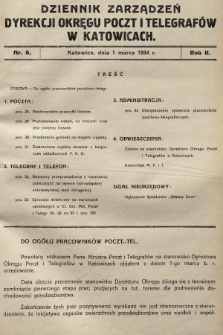 Dziennik Zarządzeń Dyrekcji Okręgu Poczt i Telegrafów w Katowicach. 1934, nr 5