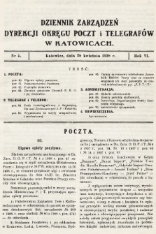 Dziennik Zarządzeń Dyrekcji Okręgu Poczt i Telegrafów w Katowicach. 1938, nr 5