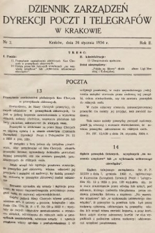 Dziennik Zarządzeń Dyrekcji Poczt i Telegrafów w Krakowie. 1934, nr 2