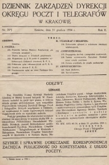 Dziennik Zarządzeń Dyrekcji Okręgu Poczt i Telegrafów w Krakowie. 1934, nr 20