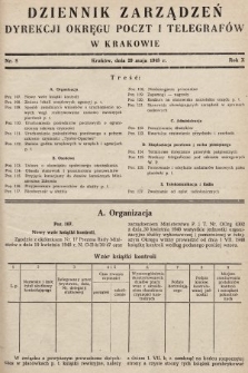 Dziennik Zarządzeń Dyrekcji Okręgu Poczt i Telegrafów w Krakowie. 1948, nr 8